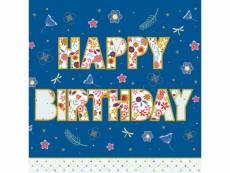 Happy birthday - carte postale 3 volets avec enveloppe