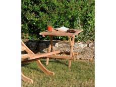 Harris - table pique nique de jardin carrée 50x50cm en bois teck