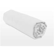 Home Linge Passion - Drap housse uni 100% coton - Bonnet 25cm - Blanc - 90x190 cm - Blanc
