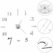 Horloge murale 3D Design moderne 100 cm xxl Argent¨ - Inlife