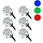 Kit Complet 6 Mini Spots Encastrables 12V led Bleu, Vert, Rouge Miidex Lighting bleu