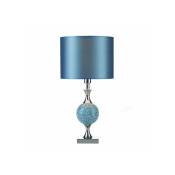 Lampe de table Elsa Chrome poli,miroir bleu 1 ampoule 50cm - Bleu