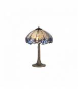 Lampe de table Tiffany Cofee 2 Ampoules Bleu 41 Cm
