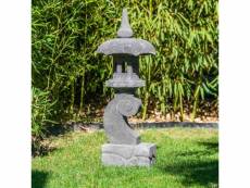 Lanterne japonaise pagode zen en pierre de lave 90 cm lamp25