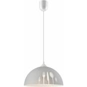 Licht-erlebnisse - Suspension d'intérieur adania au design rétro avec motif de couverts de table gris ø 30 cm idéale pour la cuisine - Gris - Gris