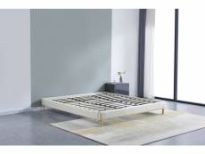 Lit futon 180x200cm avec sommier Tissu blanc (180 x 200 cm)