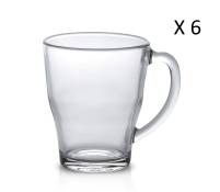 Lot de 6 - Mug 35 cl en verre trempé extra résistant