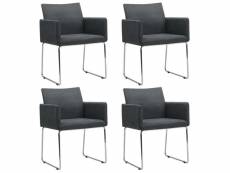 Lot de chaises de salle à manger 4 pcs gris foncé tissu - gris - 62 x 55 x 79 cm