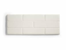 Matris - tête de lit pour 135 briques de similicuir mur de lit 152 x 57 x 5 cm rembourrage en mousse et renfort de dossier couleur blanc Eccox-Matris