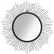 Miroir mural Éclat de soleil 80 cm Noir