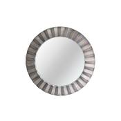 Miroir rond en métal design flora diam. 80 cm gris/taupe