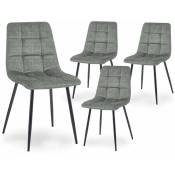 Mobilier Deco - riana - Lot de 4 chaises en tissu gris