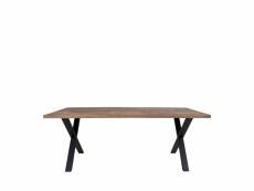 Montpellier - table à manger en bois et métal bois foncé et noir