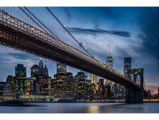 Papier peint panoramique new york skyline bleu, jaune et gris - 601026 - 3,6 x 2,7 m 601026