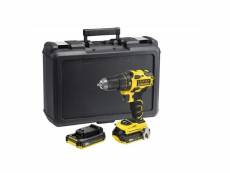 Perceuse brushless 18v 2 batteries lithium ion 2.0 ah stanley fatmax chargeur rapide + coffret fmc627d2
