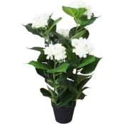 Plante hortensia artificielle avec pot 60 cm Blanc The Living Store Blanc