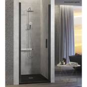 Porte de douche pivotante NARDI profil noir mat 60-64 cm - Noir