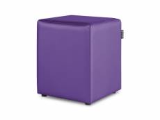 Pouf cube similicuir lilas happers pack 2 unités 3877781