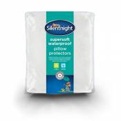 Silentnight Protège-Matelas Super Doux et imperméable en Microfibre, Blanc, Microfibre, Blanc, Protector Pair