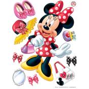 Sticker mural Minnie Mouse - 65 x 85 cm de Disney rouge,
