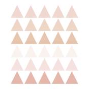 Stickers muraux en vinyle triangles rose et beige