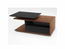 Table basse relevable tiroir essen 110*65 cm noyer intérieur laqué noir mat 20100997283