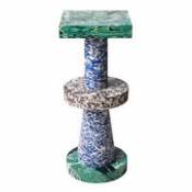 Table d'appoint Swirl / X-Large - 28 x 28 x H 70 cm / Effet marbre - Tom Dixon multicolore en plastique