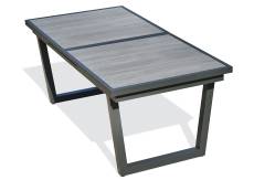 Table de jardin 10 places en aluminium anthracite et plateau céramique