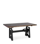 Table reglable en bois de manguier et métal noir