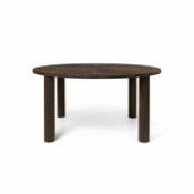 Table ronde Post / Ø 150 x H 73 cm - Marqueterie faite main - Ferm Living marron en bois