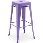 Tabouret de bar - Design industriel - 76cm - Nouvelle édition- Stylix Violet pastel - Acier - Violet pastel