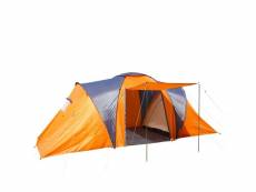 Tente de camping loksa, 4 personnes, bivouac, igloo, tente pour festival ~ orange
