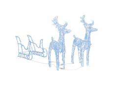 Vidaxl décoration de noël rennes et traîneau 160 led 130 cm acrylique