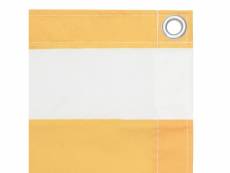 Vidaxl écran de balcon blanc et jaune 90x400 cm tissu