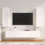Vidaxl - Ensemble de meubles tv 4 pcs Blanc brillant