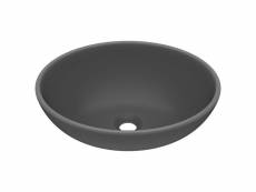 Vidaxl lavabo ovale de luxe gris foncé mat 40x33 cm