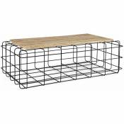 Webmarketpoint - Table basse rectangulaire bois métal