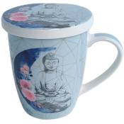 Zen Et Ethnique - Tisanière bleue en porcelaine avec