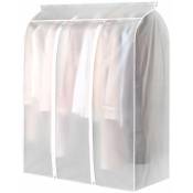 1 sac à vêtements translucide de grande capacité, 50 x 100 x 120 cm, résistant à la poussière et à l'humidité - Transparent