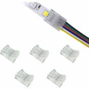 5 x 6 broches 12 mm bande LED vers connecteur de fil RGB CCT sans fil adaptateur sans soudure connecteur d'extension de borne pour bandes LED