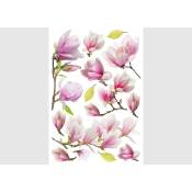Ag Art - Stickers Fleurs Magnolia avec des Feuilles