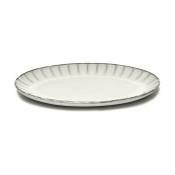 Assiette en grès ovale blanche 25 cm Inku - Serax