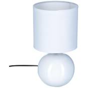 Atmosphera - Lampe céramique Timéo blanc brillant