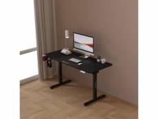 Bureau électrique à hauteur réglable stryn assis debout rectangulaire 140 x 60 cm noir [pro.tec]