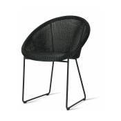 Chaise de repas extérieur noire structure en acier