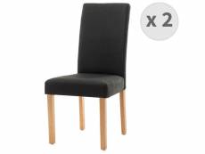 Chaise de salle à manger tissu anthracite pieds bois (x2) BD979TUAN38PHVX2