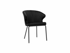 Chaise design noires en tissu velours et métal requiem