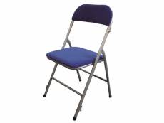Chaise pliante isabelle en velours - lot de 6 - bleu