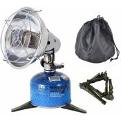 Chauffage à gaz d'extérieur avec briquet numérique portable léger en acier inoxydable pour tente de chaleur d'hiver en plein air camping randonnée