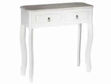 Clemence - console blanche 2 tiroirs style baroque